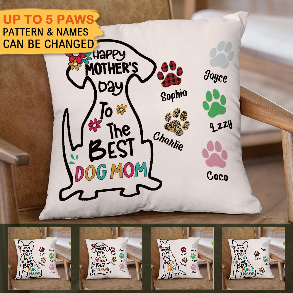 Happy Mother's Day Best Dog Mom - Personalized Pillow AD