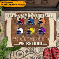 Thumbnail for Faith Football Family - Personalized Family Football Doormat AB