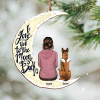 Thumbnail for Personalized I Love You To The Moon And Back Dog Memorial Wood Ornament Cutout AE