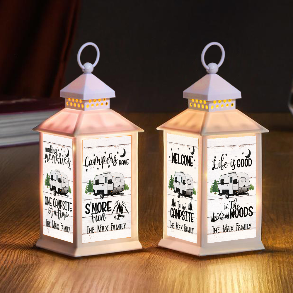 Custom RV Photo Making Memories One Campsite Camping Lantern II, Gift For Camper JonxiFon