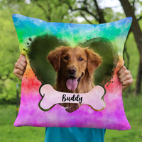 Thumbnail for Custom Dog Photo Heart & Bone Pillow, Dog Lover Gift AD