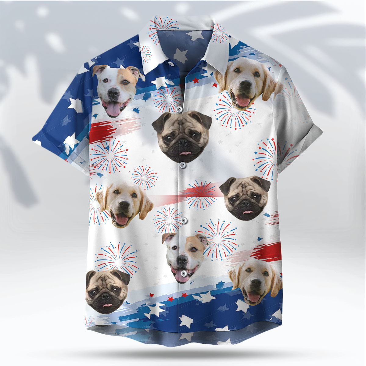 Independence Day Dog Face - Hawaiian Shirt AI