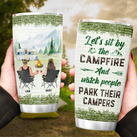 Thumbnail for Personalized Let Sit By The Campfire Couple Tumbler, Valentine's Day Gift For Camping Lovers AA