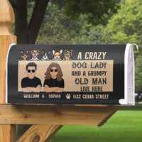 Thumbnail for Dog Lady and A grumpy old man live here Magnetic Mailbox Cover, Dog Lover Gift AF