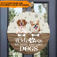 Thumbnail for Hope You Like Dogs, Dog Lovers Gift - Personalized Door Sign Z