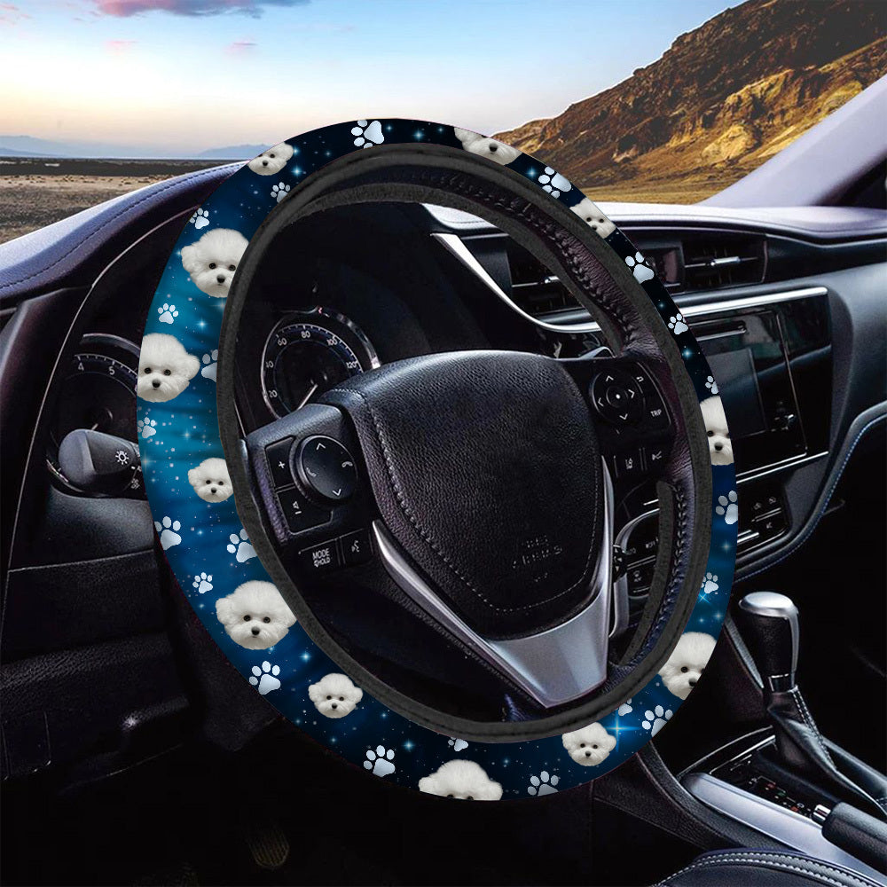 Custom Galaxy Dog Cat Photo Car Steering Wheel Cover, Pet Lover Gift JonxiFon