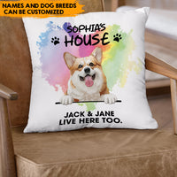 Thumbnail for Lives Here Too - Personalized Pillow, Dog Lovers Gift AD