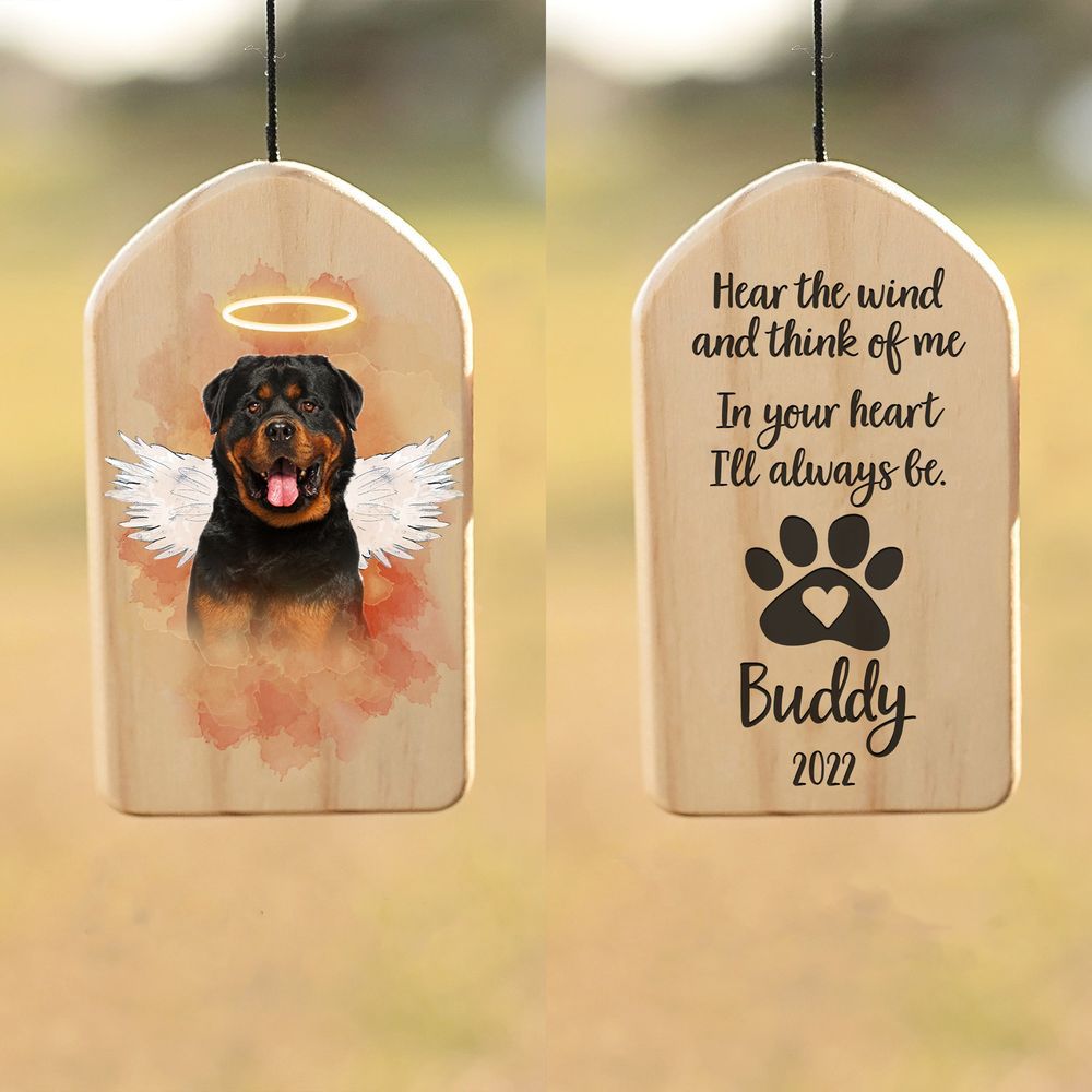 Custom Angel Dog Cat With Wings Memorial Wind Chime, Memorial Gift AZ