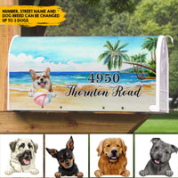Thumbnail for Dog Ball Tropical Beach - Customized Address Mailbox AF