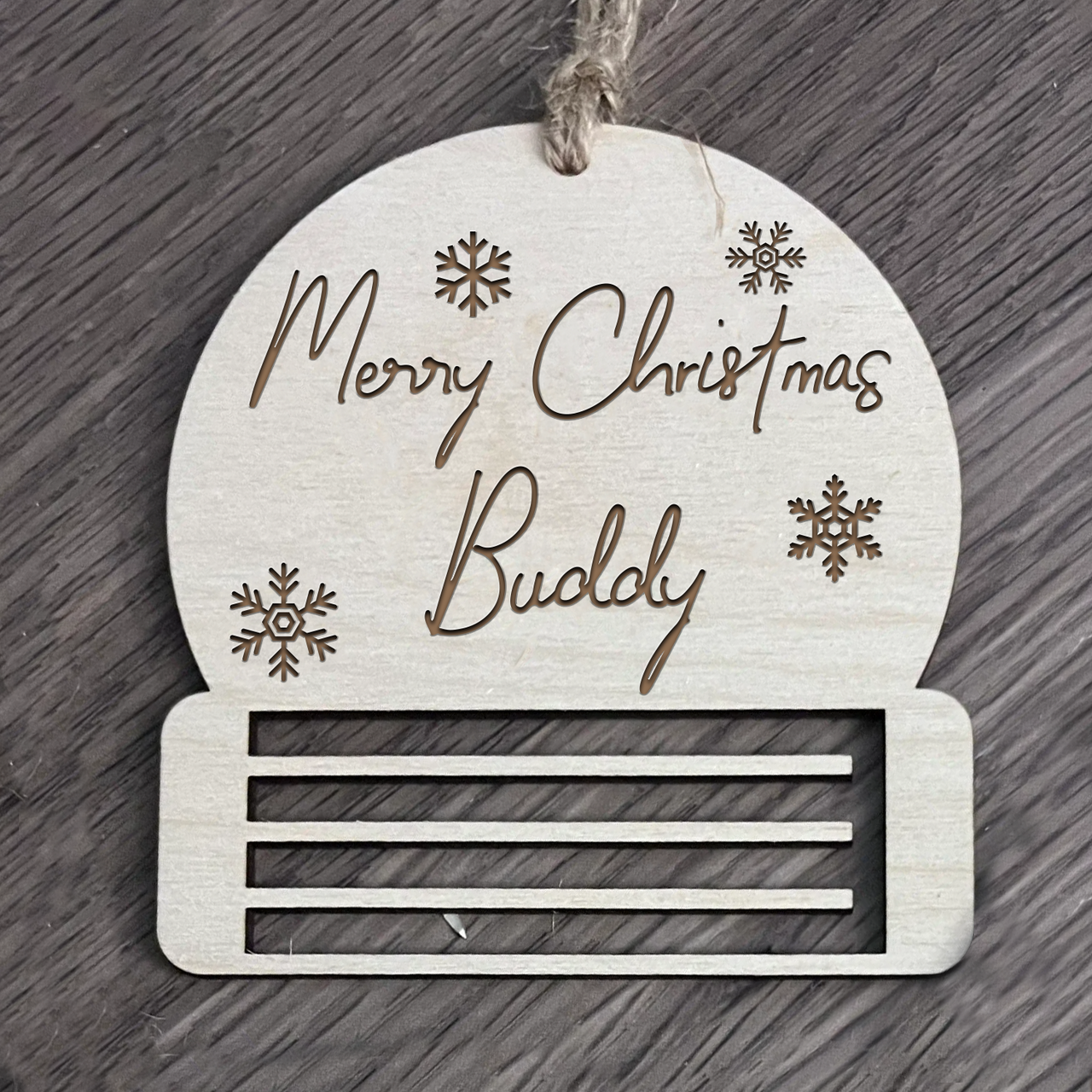 Custom Christmas Money Holder Wood Ornament Cutout, Christmas Gift AE