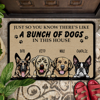 Thumbnail for A Bunch Of Dogs In This House - Personalized Dog Doormat AB