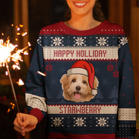 Thumbnail for Merry Christmas Pet Photo Ugly Christmas Sweatshirt, All-Over-Print Sweatshirt AB