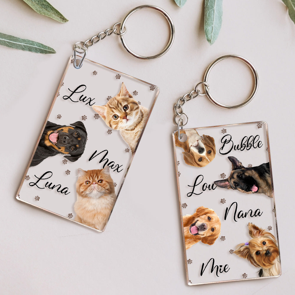 Personalized Cat Dog Photo Acrylic Keychain, Gift For Pet Lovers JonxiFon