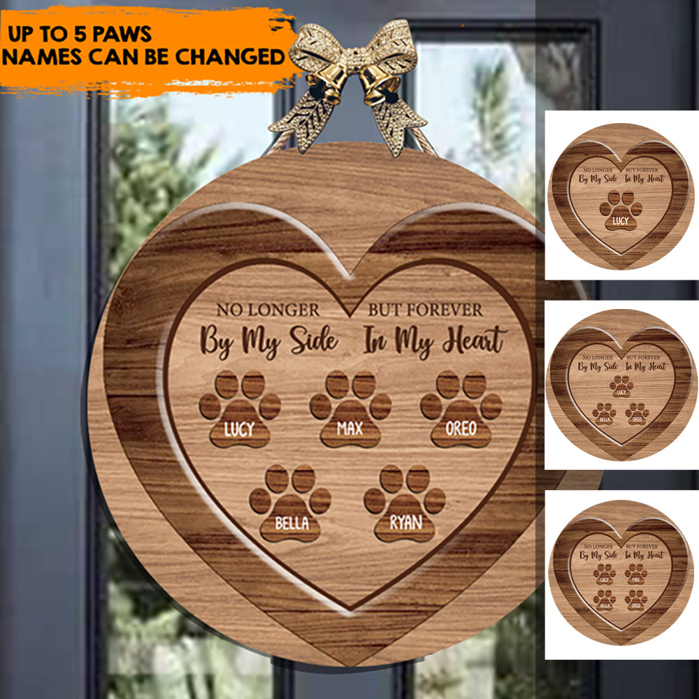 Forever In Our Heart - Personalized Round Wooden Door Sign Z