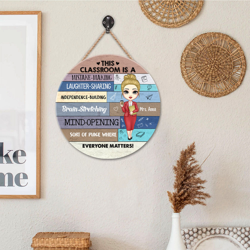 Everyone Matters Teacher Door Sign, Classroom Welcome Door Hanger Z