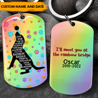 Thumbnail for Meet You At The Rainbow Bridge - Personalized 2-sided Keychain, Pet Memorial Gift AA