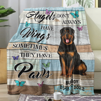 Thumbnail for Custom Angels Don't Always Have Wings Photo Dog Cat Fleece Blanket, Memorial Gift AB
