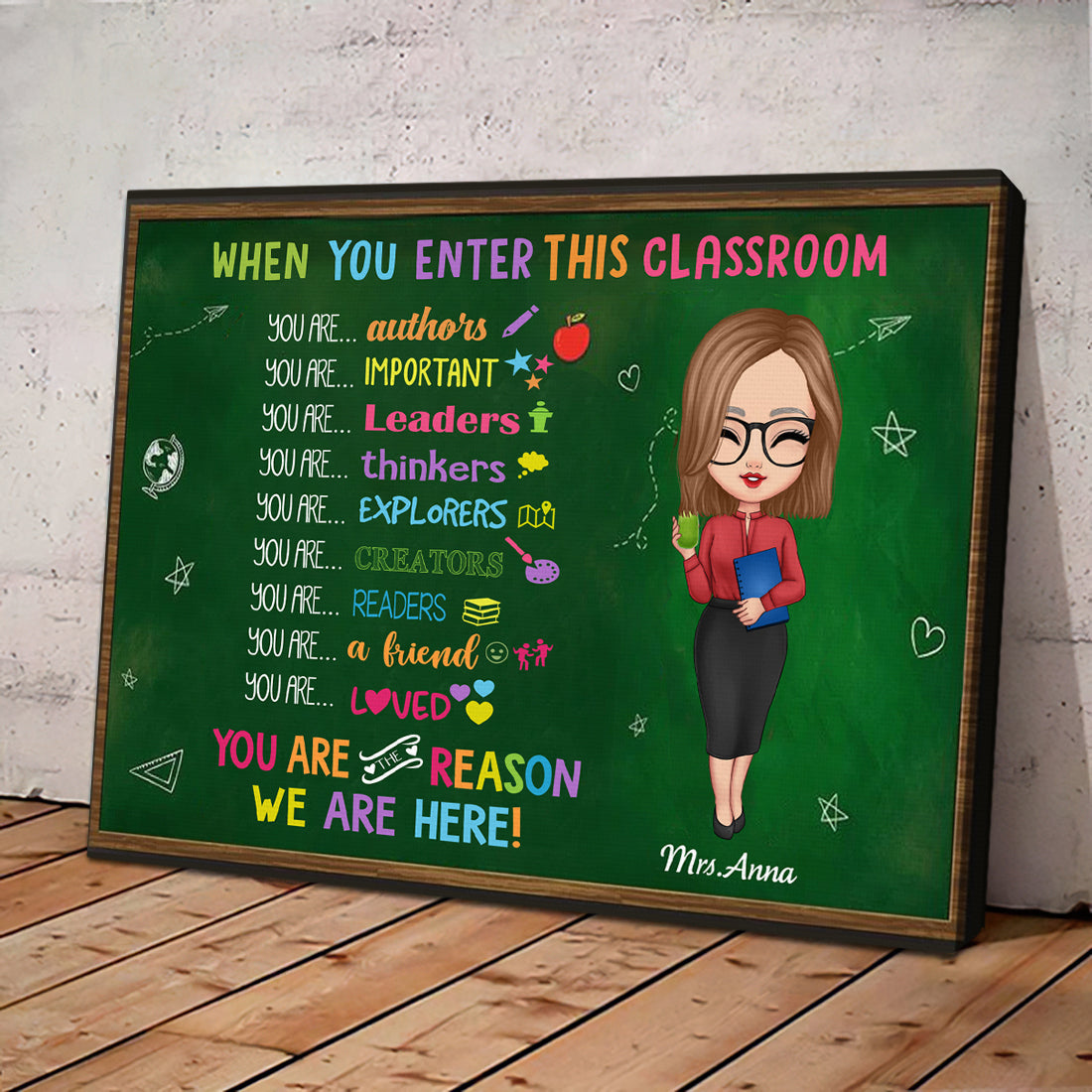 Classroom Rules Teacher Canvas, DIY Decor For Teachers On Back To School Day AK