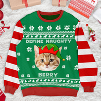 Thumbnail for Define Naughty Photo Ugly Christmas Sweatshirt, Christmas Gift AB