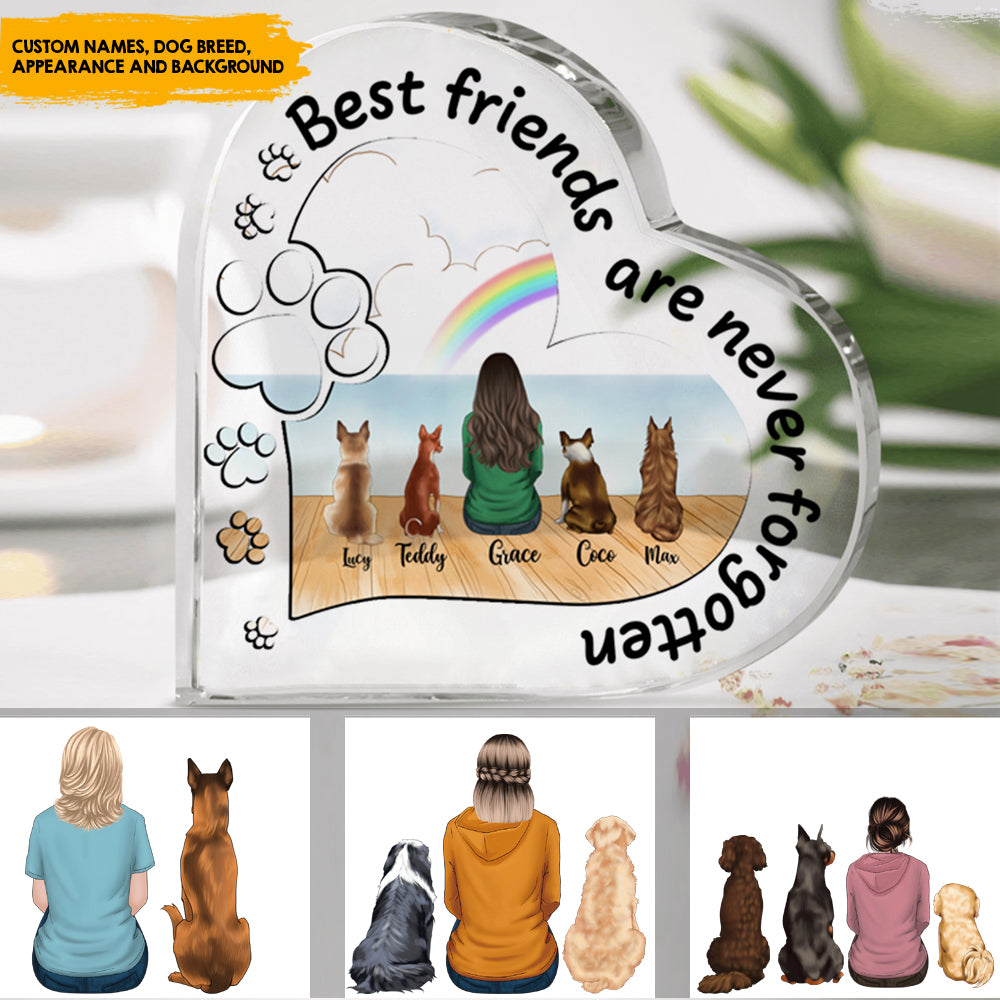 Once by side, forever in my heart - Personalized heart acrylic plaque AA