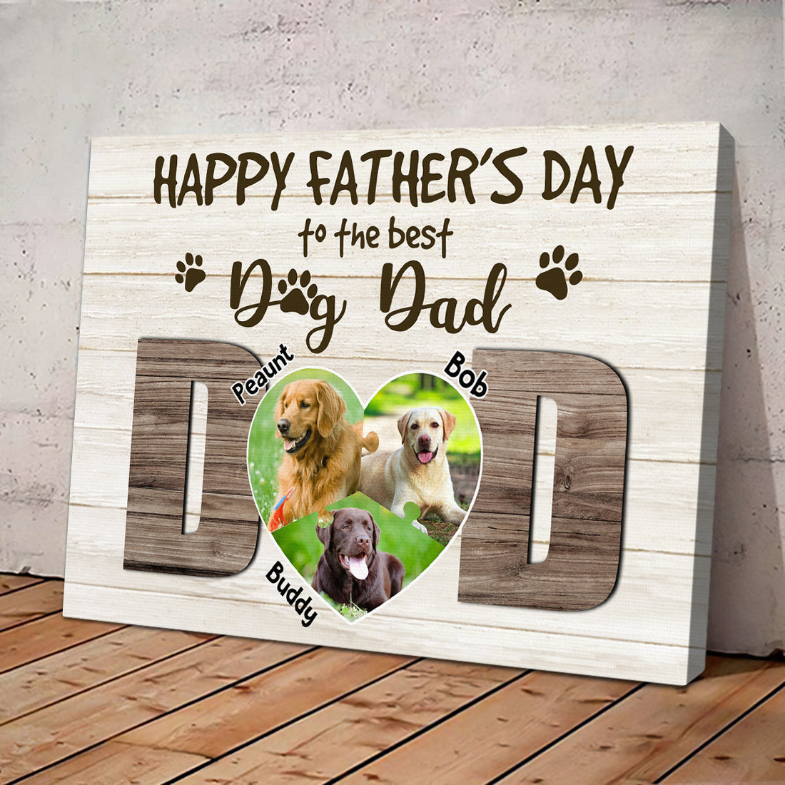 Thank you Dog Dad - Personalized Pet Photo Canvas AK