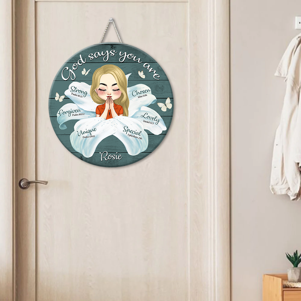 Personalized God Say You Are Flower Girl Wood Sign, Gift For Friend Z