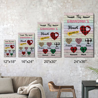 Thumbnail for This Grandma's Heart Belongs To Personalized Canvas, Family Gift For Grandma AK