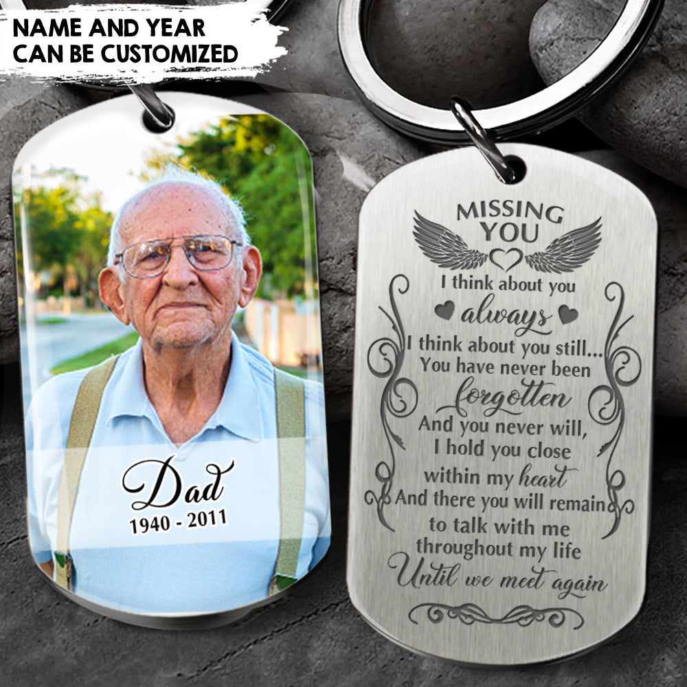 Missing You I Think About You Metal Keychain Personalized Keychain AA