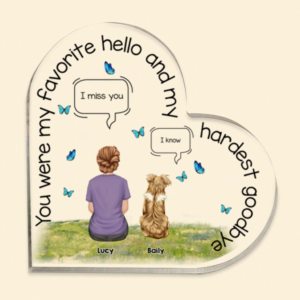 Beloved Pet Memorial - Heart Acrylic Plaque  - Heart Acrylic Plaque AA