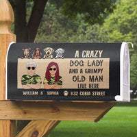 Thumbnail for Dog Lady and A grumpy old man live here Magnetic Mailbox Cover, Dog Lover Gift AF