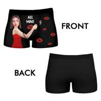 Thumbnail for Custom All Mine Face Photo Men's Boxer Briefs, Gift For Him AI