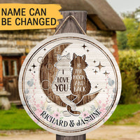 Thumbnail for I Love You To The Moon And Back, Wood Circle Sign For Home Decor Z