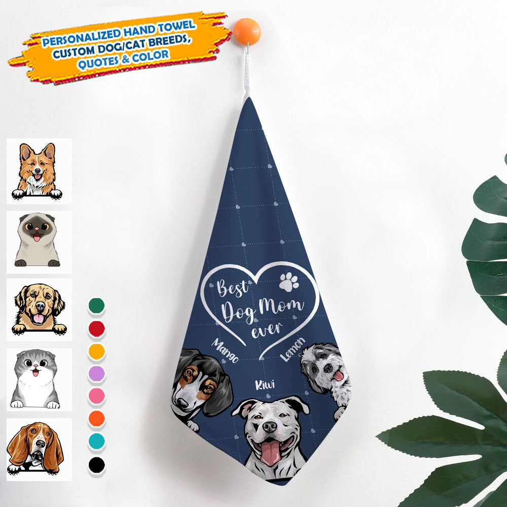 Custom Best Fur Mama Ever Dog Cat Hand Towel, Pet Lover Gift JonxiFon