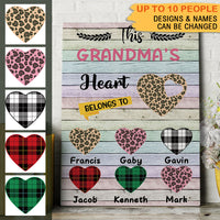 Thumbnail for This Grandma's Heart Belongs To Personalized Canvas, Family Gift For Grandma AK