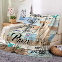 Thumbnail for Custom Angels Don't Always Have Wings Photo Dog Cat Fleece Blanket, Memorial Gift AB