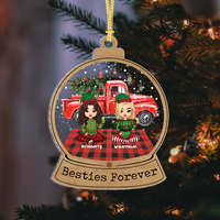 Thumbnail for Personalized Besties Friends Forever Printed Acrylic Ornament, Christmas Gift For BFF AC