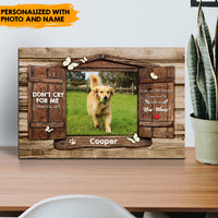 Thumbnail for Don't Cry For Me - Personalized Memorial Canvas, Memorial Gift For Pet Lovers AK