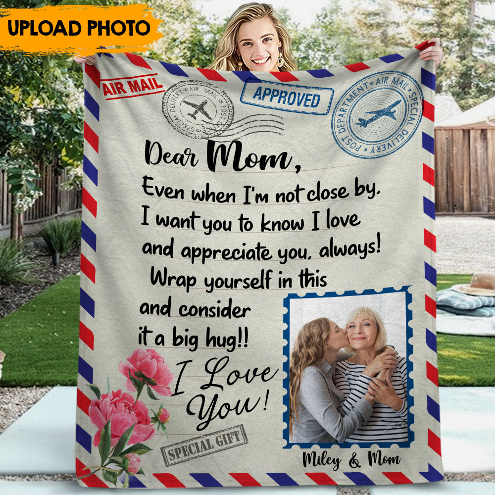 Air Mail Dear Mom - Personalized Blanket, Mother's Day Gift For Mom AB