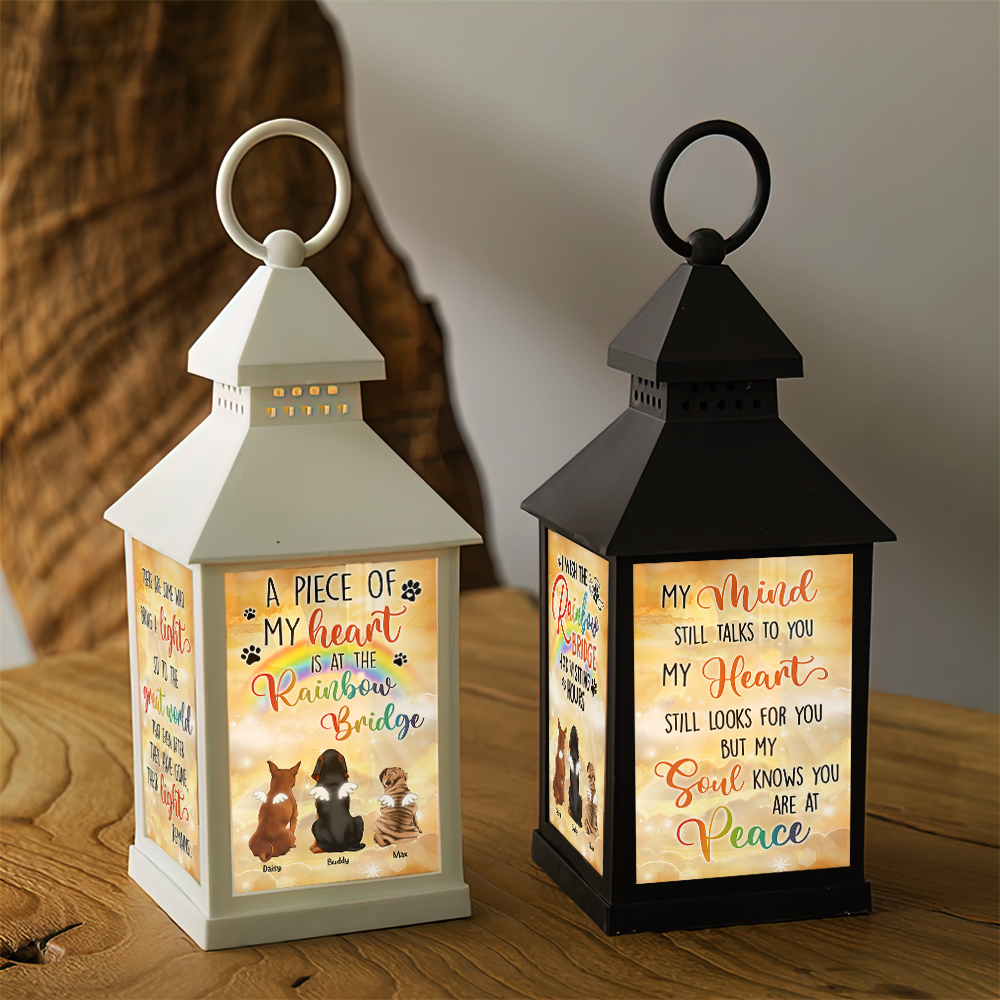 Custom A Piece Of My Heart Dog Cat Memorial Lantern II, Memorial Gift YHN-THUY