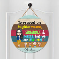 Thumbnail for We are learning Teacher Wood Sign, DIY Gift For Back To School Z