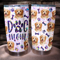 Thumbnail for Glitter Dog Mom With Photos Tumbler, Dog Lover Gift AA