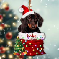 Thumbnail for Personalized Upload Photo Dog Christmas Santa Acrylic Ornament, Customized Holiday Ornament AE
