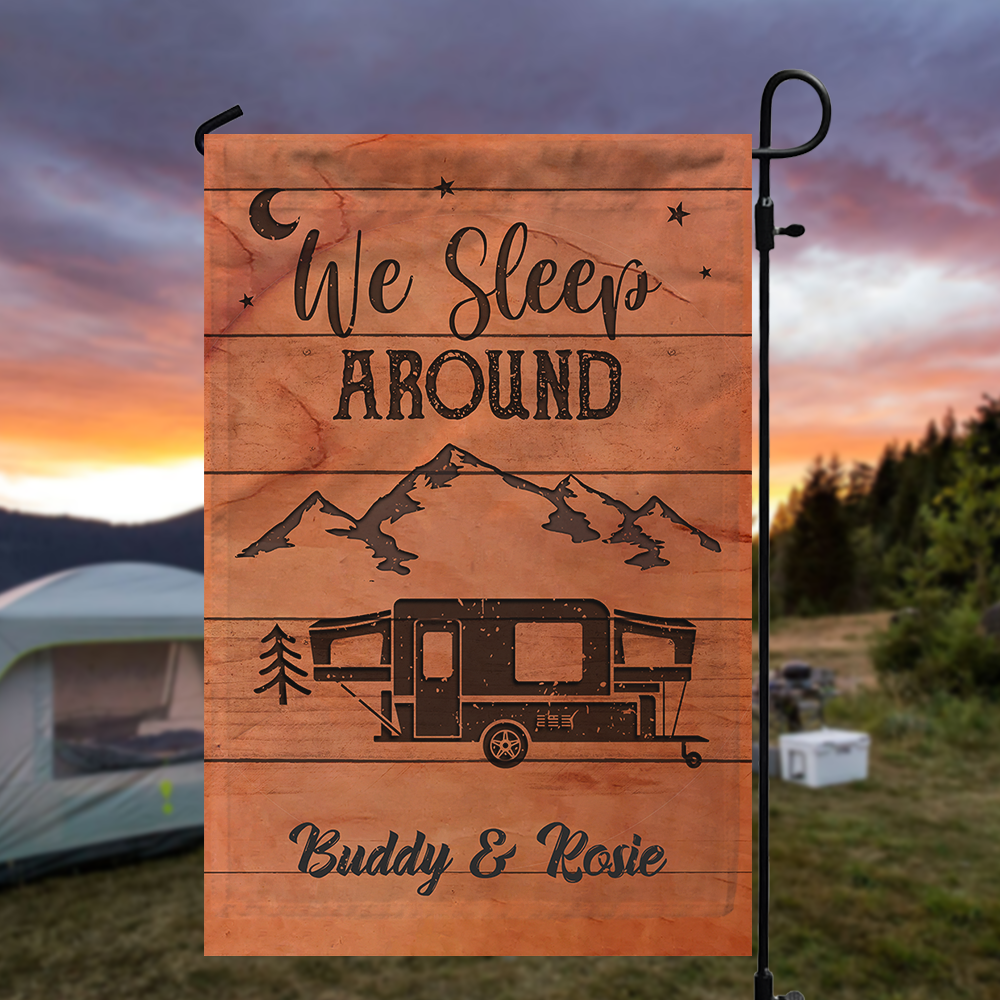 Custom Happy Campers Camping Garden Flag, Gift For Camper AD