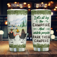 Thumbnail for Personalized Let Sit By The Campfire Couple Tumbler, Valentine's Day Gift For Camping Lovers AA