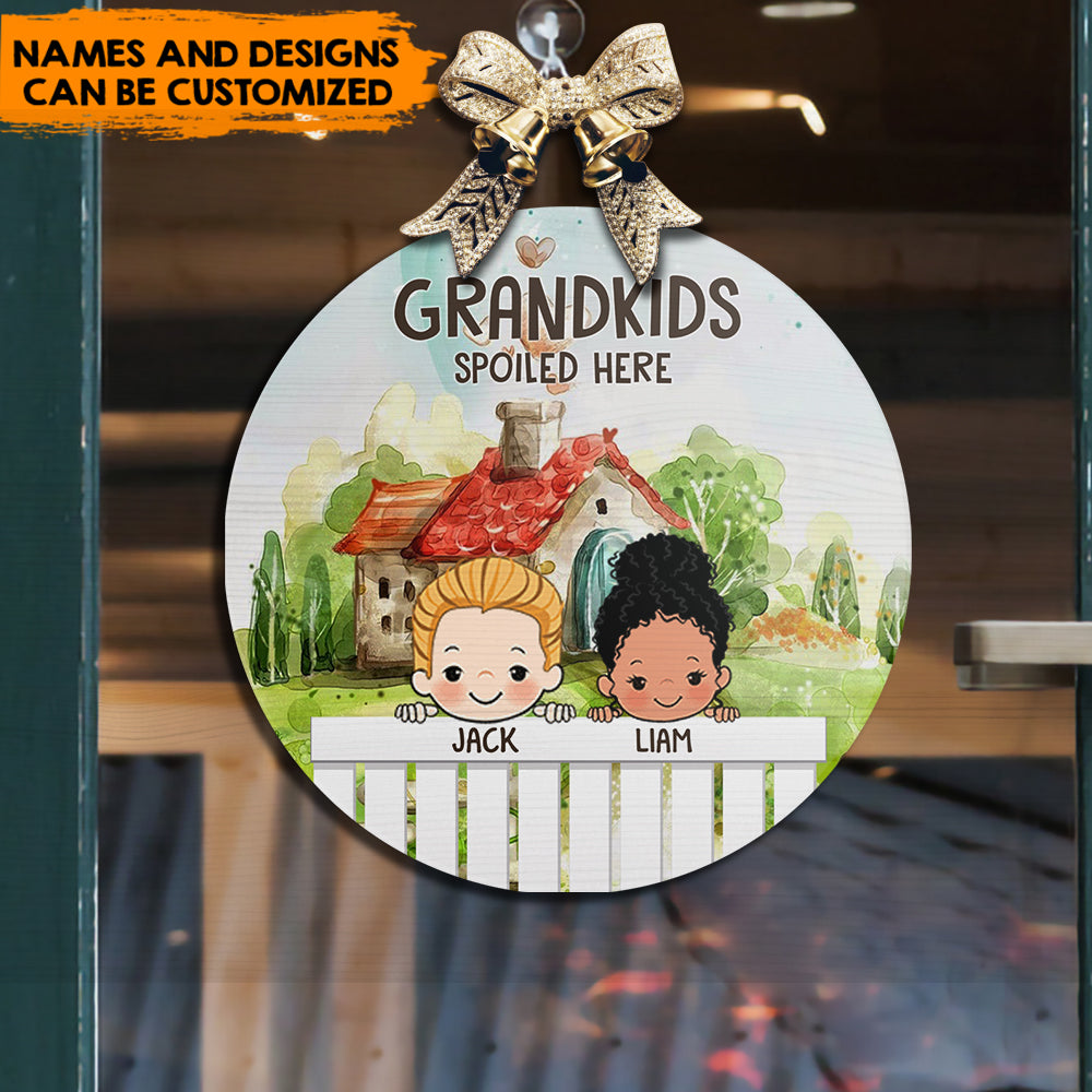 Grandkids Spoiled Here, Gift For Mother's Day, Grandma - Customized Door Sign Z