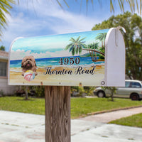 Thumbnail for Dog Ball Tropical Beach - Customized Address Mailbox AF