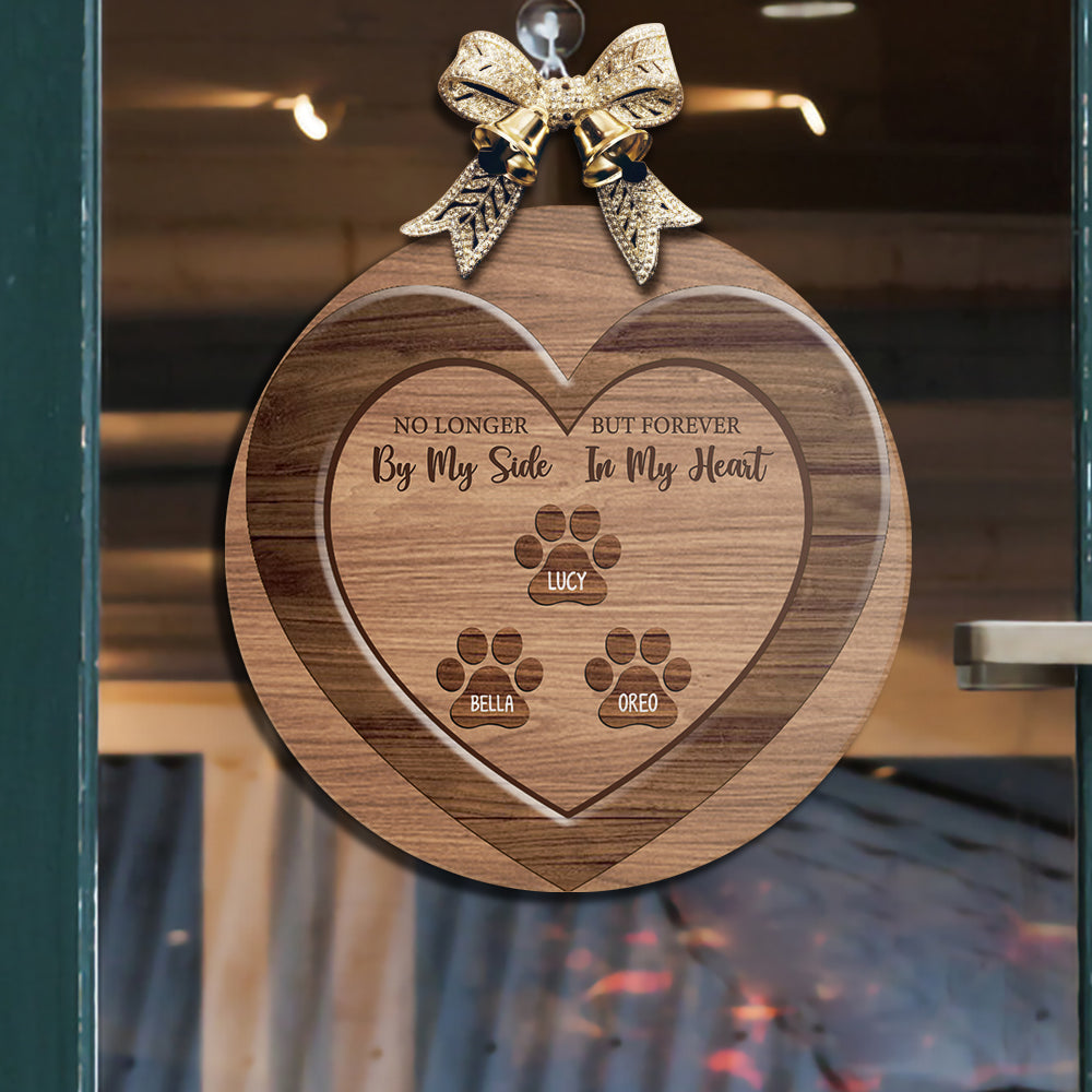 Forever In Our Heart - Personalized Round Wooden Door Sign Z