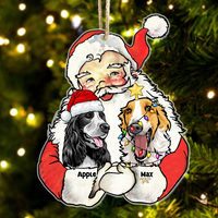 Thumbnail for Personalized Santa Claus Hug Dog Cat Printed Acrylic Ornament , Customized Holiday Ornament AE