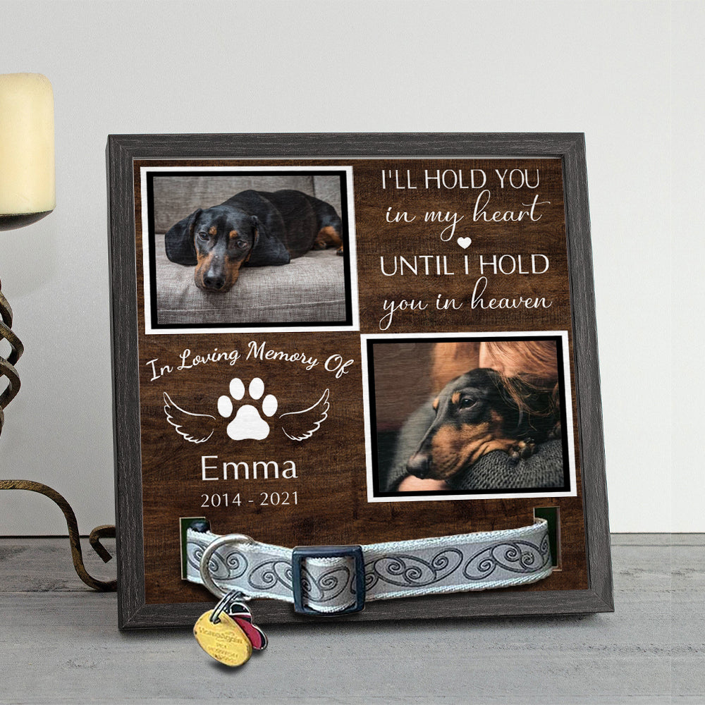 Two Photos Pet memorial Pet Loss - Pet Collar Holder AA