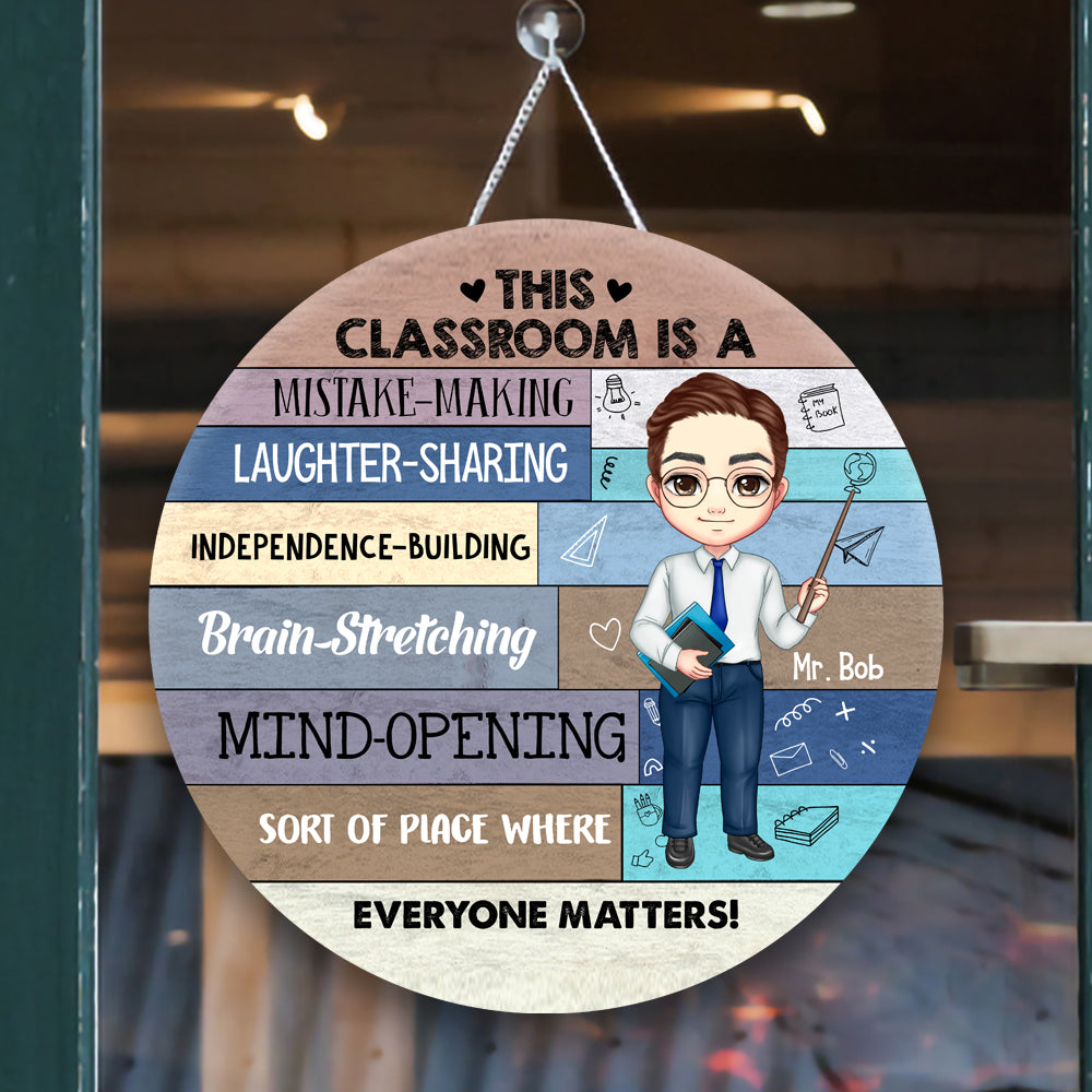 Everyone Matters Teacher Door Sign, Classroom Welcome Door Hanger Z